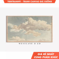 Tranh treo tường, Samsung Frame TV Vintage Cloud Sky Painting  Farmhouse Decor TV13, tặng kèm đinh treo. (336)