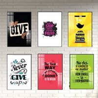 Tranh treo tường slogan tạo động lực tiếng Anh, chất liệu gỗ in tráng gương 06