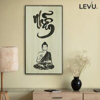 Tranh treo tường thư pháp chữ Nhẫn khắc trên gỗ LEVU-PG01