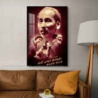 Tranh Treo Tường Tráng Gương Bác Hồ Bác Giáp Bác Trọng Vĩ Nhân Lịch Sử Đất Việt In UV 8K Cao Cấp