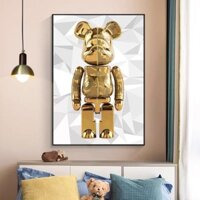 Tranh Treo Tường Tráng Gương chú Gấu Bearbrick Kaws Toy Phòng Khách/ Game/ Shop Quần Áo/ Hiện Đại/ May mắn tài lộc