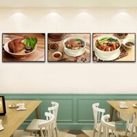 Tranh treo tường tráng gương mì vịt tiềm trang trí decor quán nhà hàng kèm đinh