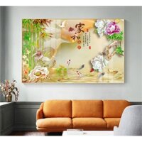 Tranh treo tường tráng gương bóng kiếng phong thuỷ cá tài lộc trừu tượng hiện đại sang trọng 201811151912493228390