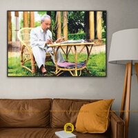 Tranh Treo Tường Tráng Gương Bác Hồ Bác Giáp Bác Trọng Vĩ Nhân Lịch Sử Đất Việt In UV 8K Cao Cấp