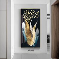 Tranh Treo Tường Trang Trí Canvas - Tranh Đàn Bướm Bay Trên Lông Vũ Đẹp