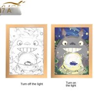 Tranh Treo Tường Trang Trí Hình Totoro Truyện Tranh Hàng Xóm Của Tôi Là Totoro Có Đèn led Ban Đêm