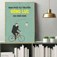 Tranh Treo tường, Tranh động lực sống M126, tranh treo văn phòng tăng cảm hứng làm việc, tặng kèm đinh treo