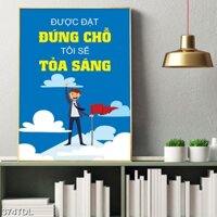 Tranh Treo tường, Tranh động lực sống M451, tranh treo văn phòng tăng cảm hứng làm việc, tặng kèm đinh treo