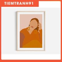 Tranh treo tường | Tranh nghệ thuật trừu tượng - Abstract Face Print, Portrait Print, Boho Art 001