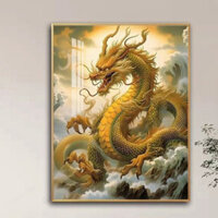 Tranh Treo Tường Tranh Rồng Vàng Hiện Đại Decor Phòng Khách/ Phòng Ngủ