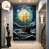 Tranh treo tường trừu tượng Nghệ Thuật Trang Trí phòng khách / cửa hàng, Decor Tranh Tráng Gương 3D kèm khung COMPOSITE