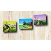 Tranh treo tường vẽ thủ công - màu Acrylic sẵn khung kích thước 40x50cm