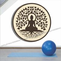 Tranh treo tường yoga decor phòng thiền , phòng tập Yoga chữ om - 01,20cm  để bàn