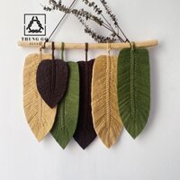 Tranh treo tường/thảm rèm treo tường chiếc lá dài macrame trang trí