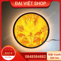 Tranh trúc chỉ hoa sen thủ công 100% từ bột tre giá tốt