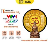 Tranh Trúc Chỉ In Tròn Họa Tiết Mandala Chữ Om Mani Padme Hum DECORNOW DCN-TC218