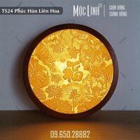 Tranh trúc chỉ thủ công từ bột tre mẫu sen Phúc Hán trang trí ban thờ Phật, gia tiên