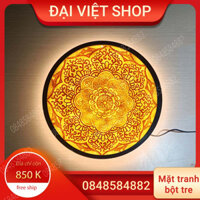 Tranh trúc chỉ thủ công từ bột tre mẫu sen Mandala 8 trang trí ban thờ Phật, gia tiên