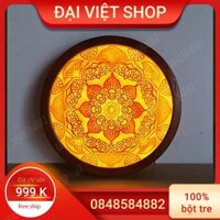 Tranh trúc chỉ tròn thủ công từ bột tre kích thước 41cm mẫu Mandala trang trí cho ban thờ Phật