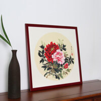 Tranh Trung Quốc Khung Tranh Gắn gỗ rắn Trung Quốc thư pháp gắn tranh thêu chữ thập tranh Kim Cương Treo Tường Khung ngoài Tranh trang trí XMID