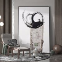 Tranh trừu tượng đen trắng, tranh treo tường phòng khách, tranh canvas decor, tranh phòng làm việc, phòng ngủ by Printek