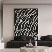 Tranh Trừu Tượng Trắng Đen - Tranh Treo Tường Phòng Khách - Tranh Phòng Ngủ - Tranh Canvas Decor - Tranh Decor