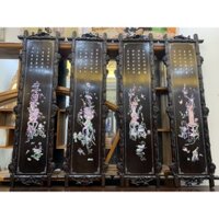 Tranh tứ bình gỗ gụ khảm ốc xà cừ đẹp