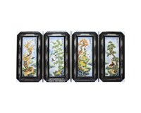 Tranh tứ quý bằng gốm sứ vẽ bốn mùa