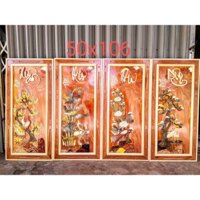 Tranh tứ quý gỗ cate