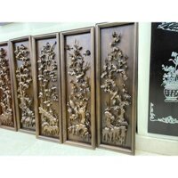 Tranh Tứ Quý Gỗ Gụ Mật
