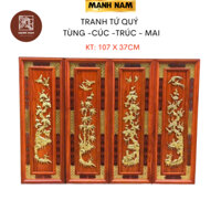 Tranh tứ quý gỗ hương Đồ Gỗ Mạnh Nam tranh Tùng Cúc Trúc Mai Tranh treo tường cao cấp