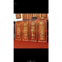 tranh tứ quý gỗ hương đỏ