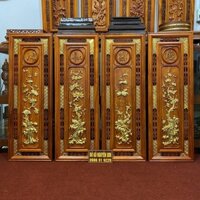 Tranh tứ quý gỗ hương