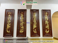 Tranh Tứ Qúy Gỗ Tùng Cúc Trúc Mai TTC-4009