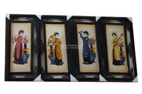 Tranh tứ quý gốm sứ Bát Tràng giá rẻ Tố nữ vạn người mê