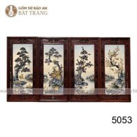 Tranh Tứ Quý Gốm Sứ Bát Tràng Số 2 Hàng Vẽ Kỹ – 5053