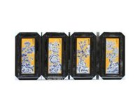 Tranh tứ quý gốm sứ đắp nổi Xuân Hạ Thu Đông