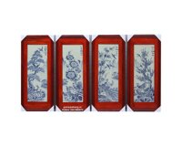 Tranh tứ quý gốm sứ giá rẻ vẽ Xuân Hạ Thu Đông