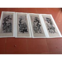 Tranh tứ quý sơn dầu