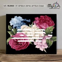 Tranh tự tô màu theo số sơn dầu số hóa Myart - Tranh Flower road Big bang 5 bông hoa HL0923