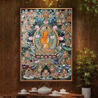 Tranh Vải Bạt Treo Tường In Hình Phật thangka Ấn Độ Trung Hoa Trang Trí Hành Lang / Nhà Cửa