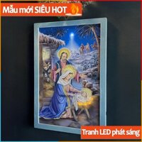 Tranh vải canvas treo tường CHÚA GIÁNG SINH sáng trong tối siêu nhẹ, dễ nắp đặt, vận chuyển và không phai màu