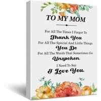 Tranh Vải Treo Tường In Chữ "i love you" Và Hình Hoa Nghệ Thuật "to my mom / daughter"