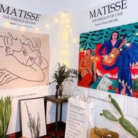 Tranh vải treo tường Matisse, thảm decor phong cách retro (120x150cm, tặng móc treo)