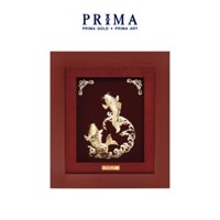 Tranh  Vàng 24K PRIMA ART - Đôi Cá Chép Giỡn Sóng - Kích thước 20 x 18 cm - CGS-0515-06