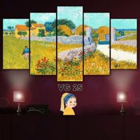 Tranh Vangoh Bộ 5 Tấm Dán Tường Cán Fomex 5mm Dán Keo Decor Nhà Cửa, Phòng Khách, Phòng Ngủ BH Vận Chuyển