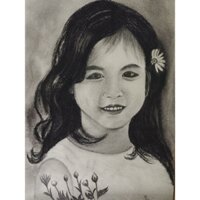 Tranh vẽ chân dung chì A4, quà tặng sinh nhật tặng người thân yêu, bạn bè