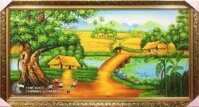 Tranh Vẽ Quê Hương Cây Đa Cánh Đồng