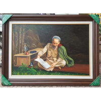 TRANH VẼ SƠN DẦU - BÁC HỒ TRONG RỪNG BẮC PÓ - MẪU S246B