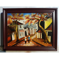 TRANH VẼ SƠN MÀI - PHỐ CỔ HÀ NỘI - PC3712